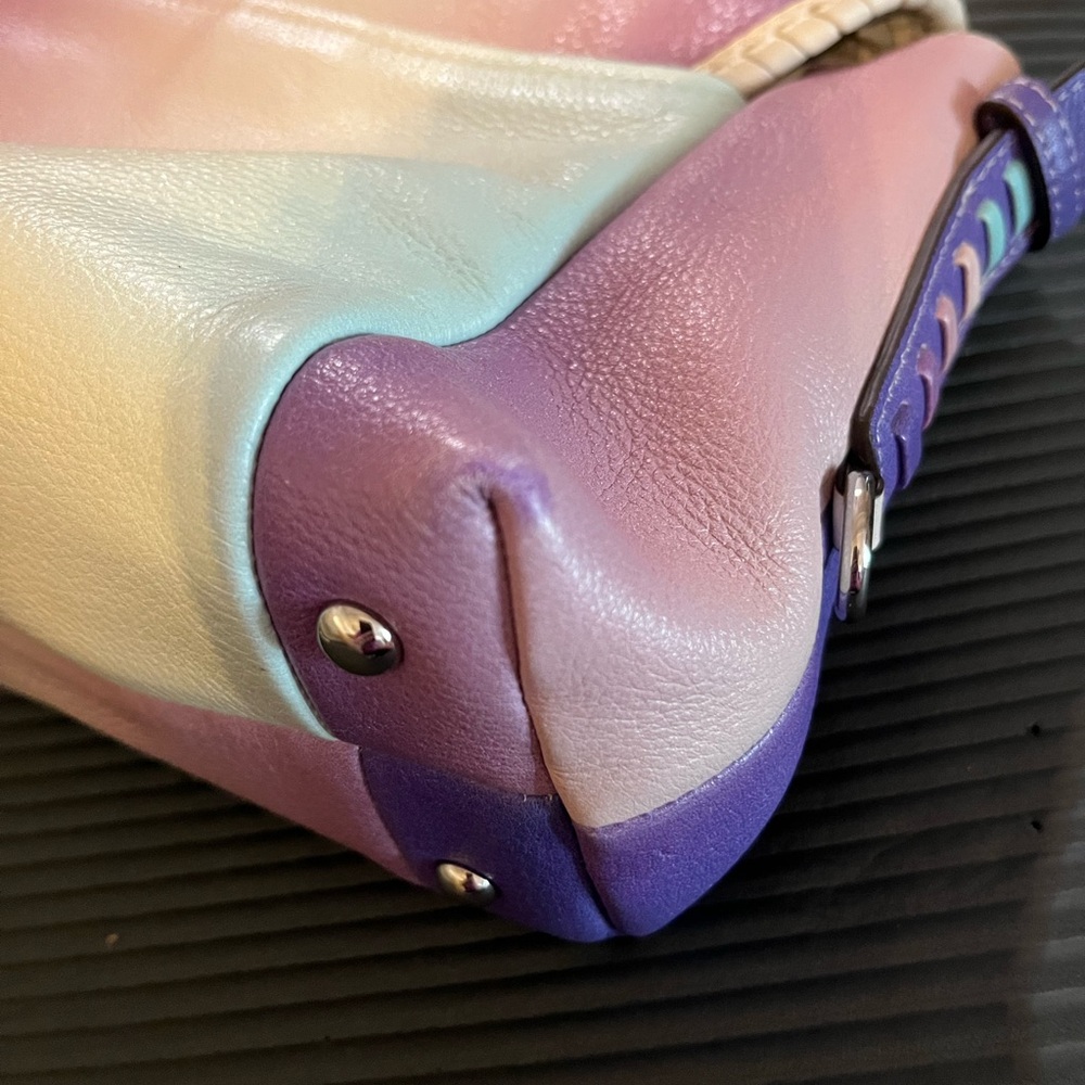 Aimee Kestenberg Pastel Ombre Leather Crossbody Bag - Mint, Lavender, Purple - Picture 5 of 13